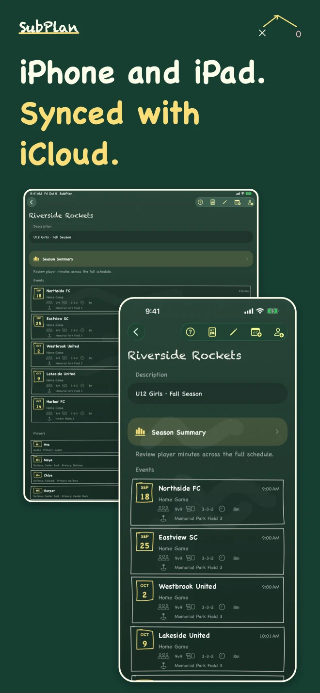 SubPlan iPhone SubPlan on iPhone and iPad side by side